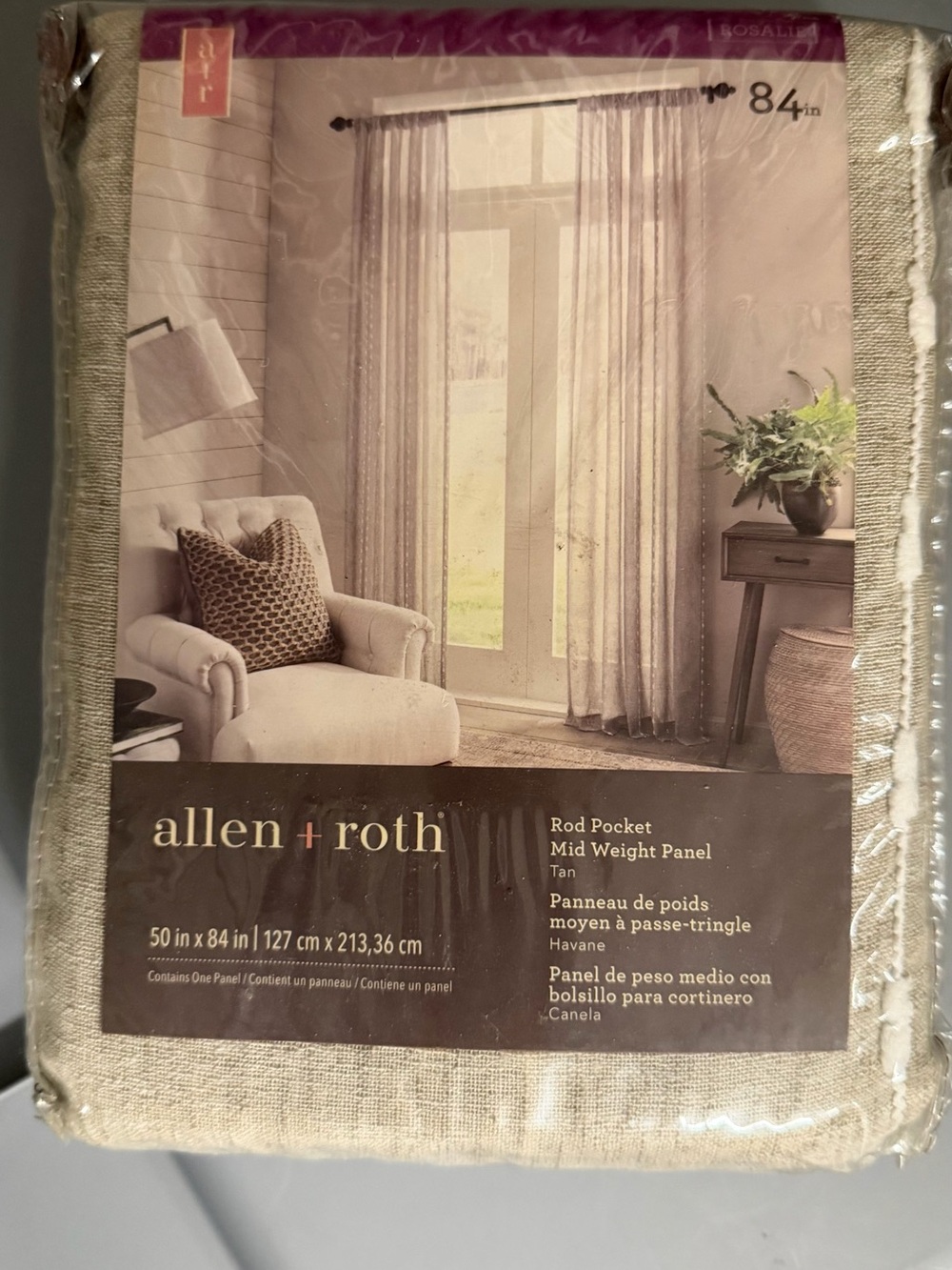 Tan Rod Pocket Mid-Weight Panel Curtains Allen+ Roth